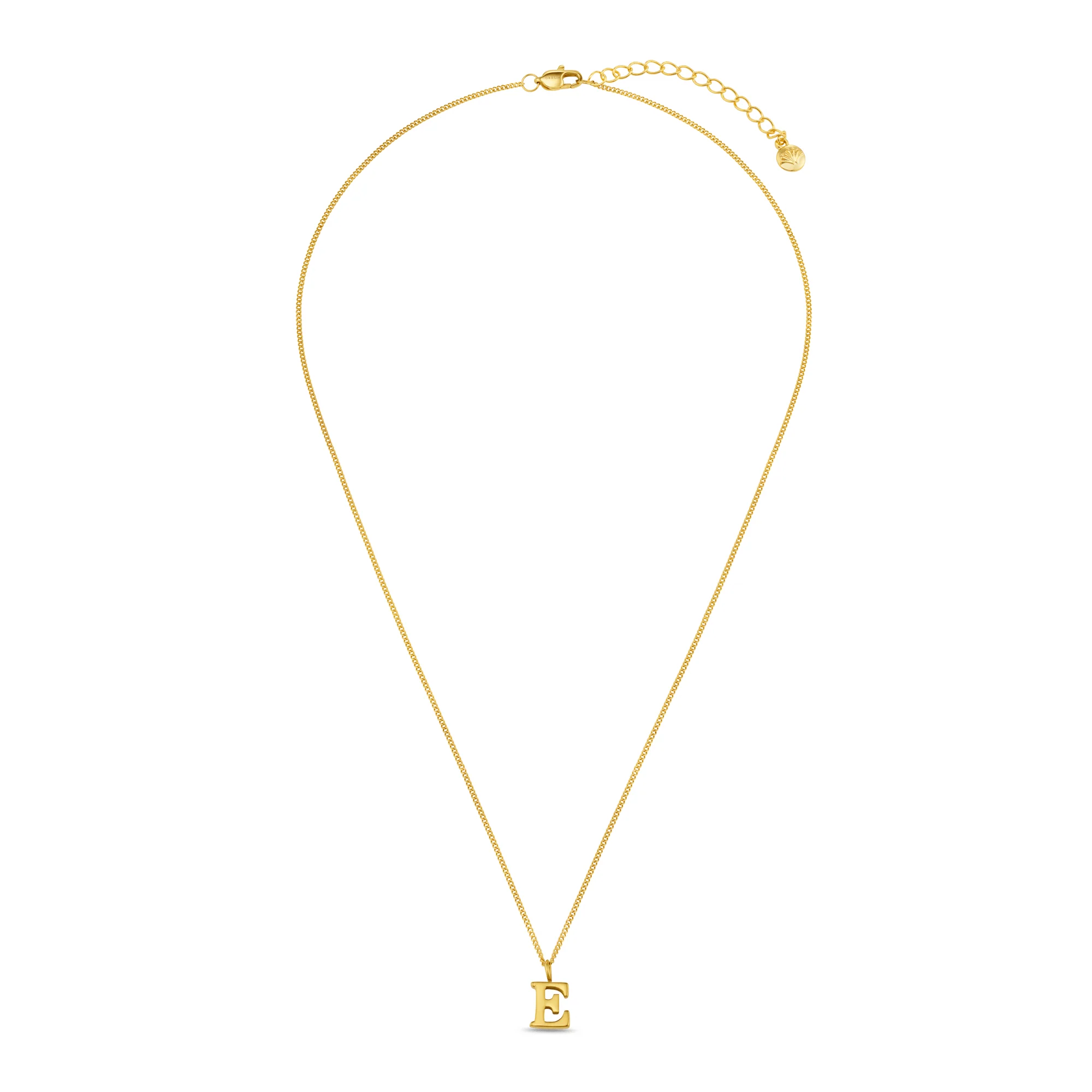 LUXE E Initial Necklace - Gold - Image 4