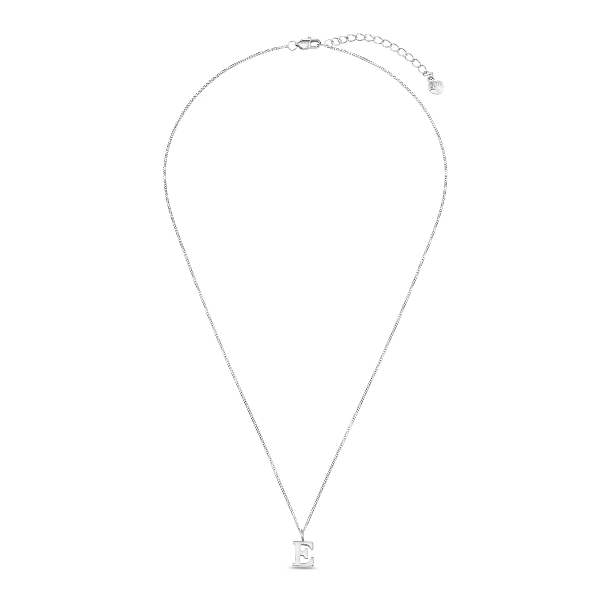 LUXE E Initial Necklace - Silver - Image 3