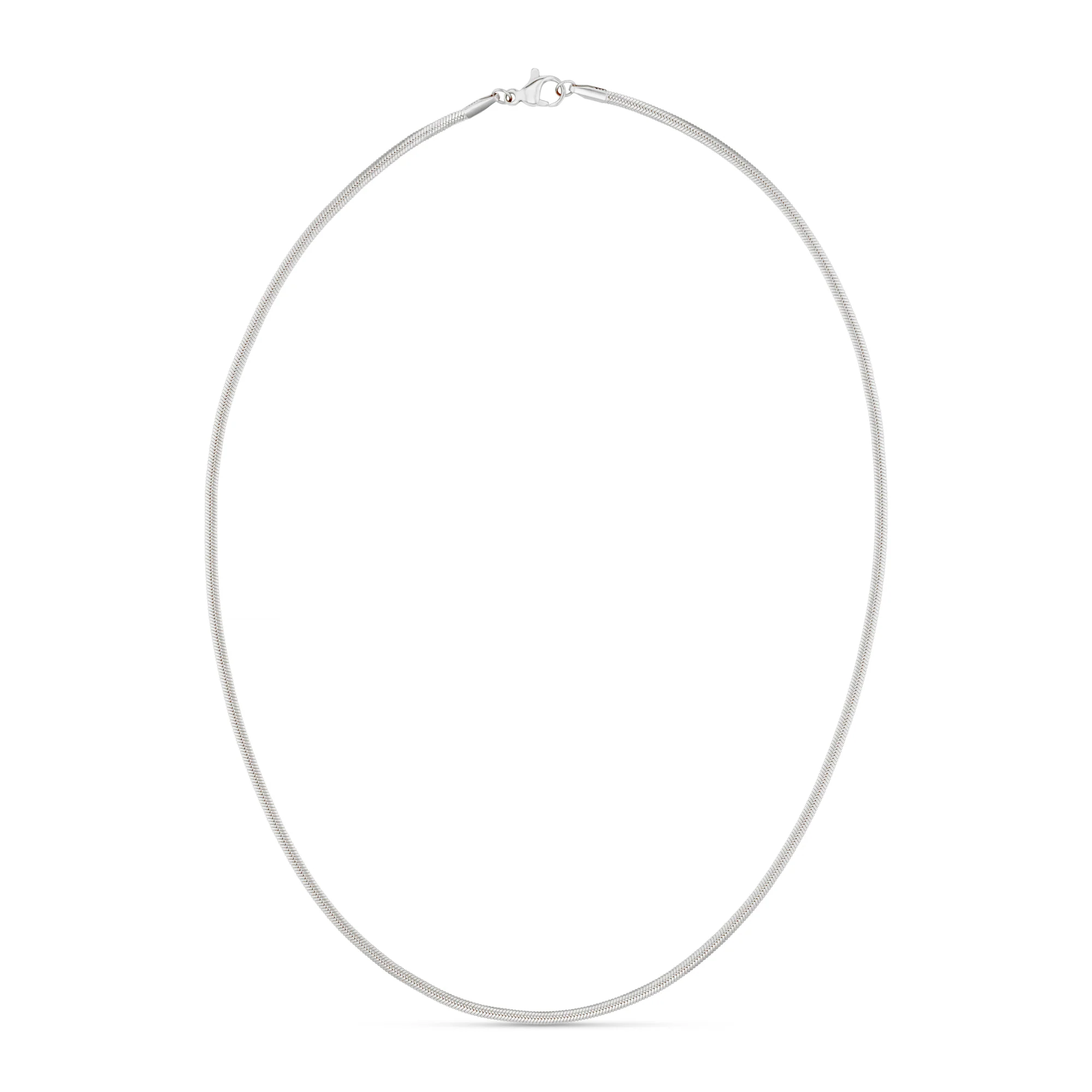 LUXE Flat Snake Chain Necklace-Silver - Image 4