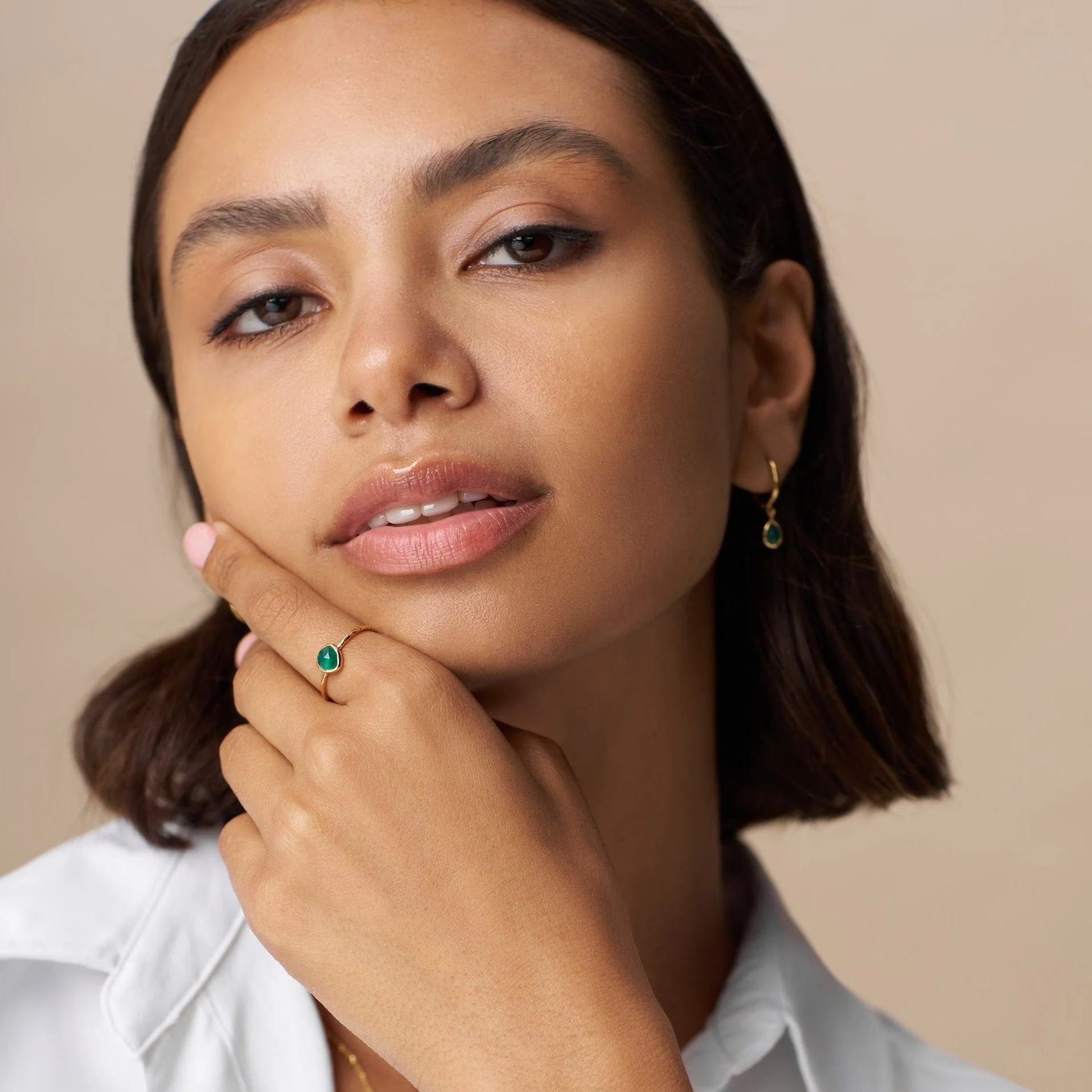 LUXE Green Onyx Teardrop Ring - Image 2