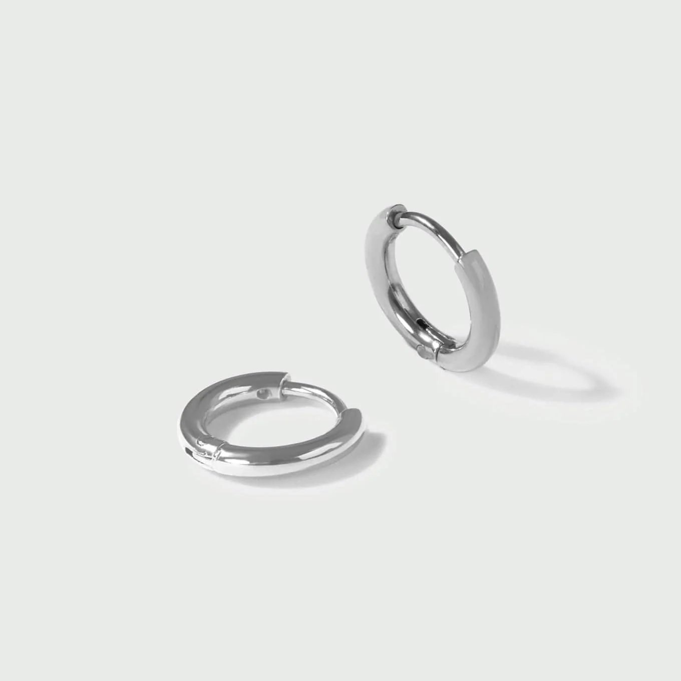 LUXE Huggie Hoop Earrings - Silver - Image 3