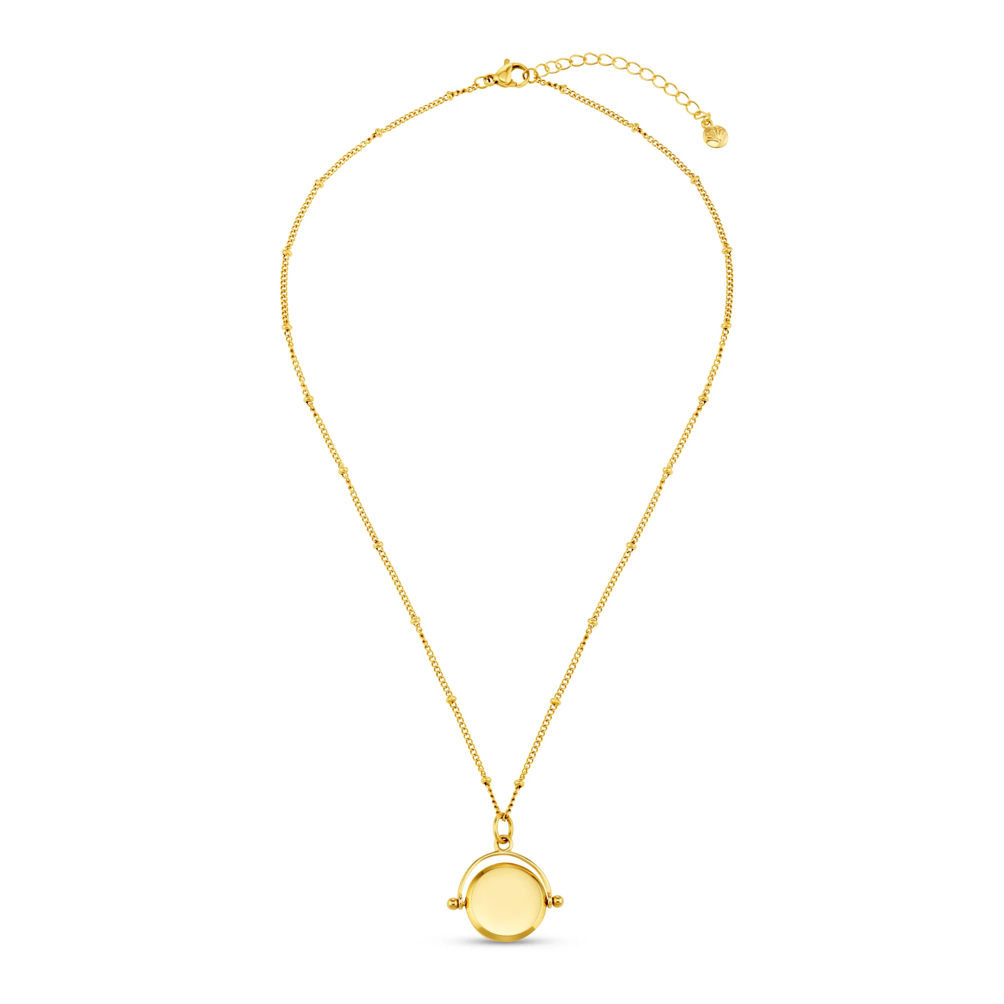 LUXE Faceted Disc Spinner Necklace - Gold - Image 7