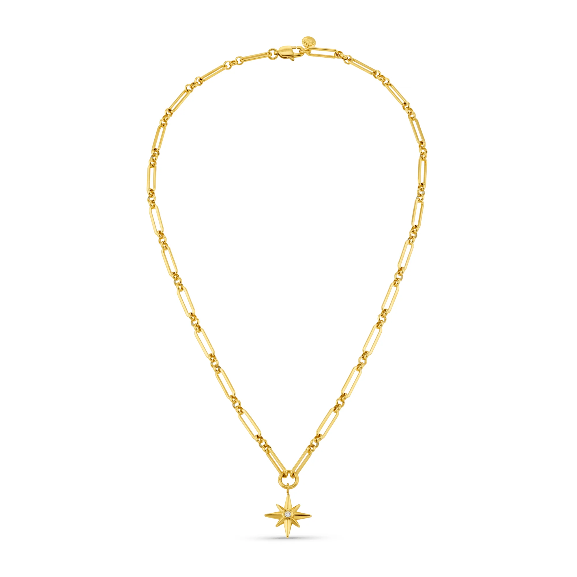 LUXE Linear Link & Crystal Starburst Necklace - Image 4
