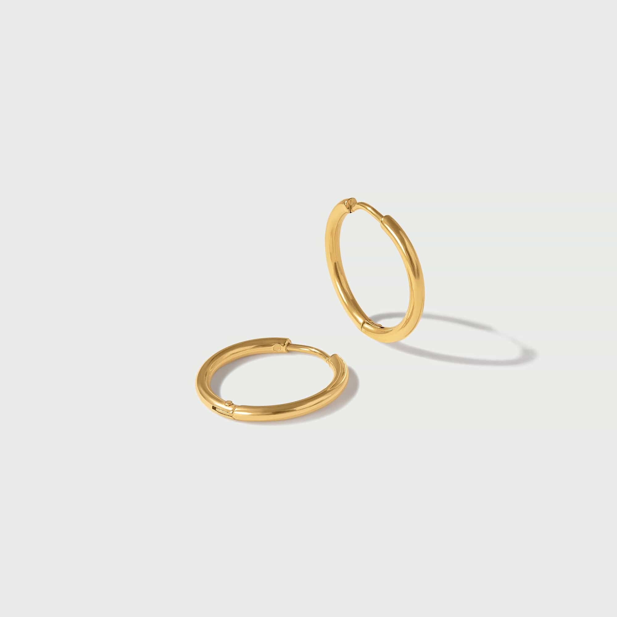 LUXE Mid-Size Hoop Earrings - Gold - Image 4