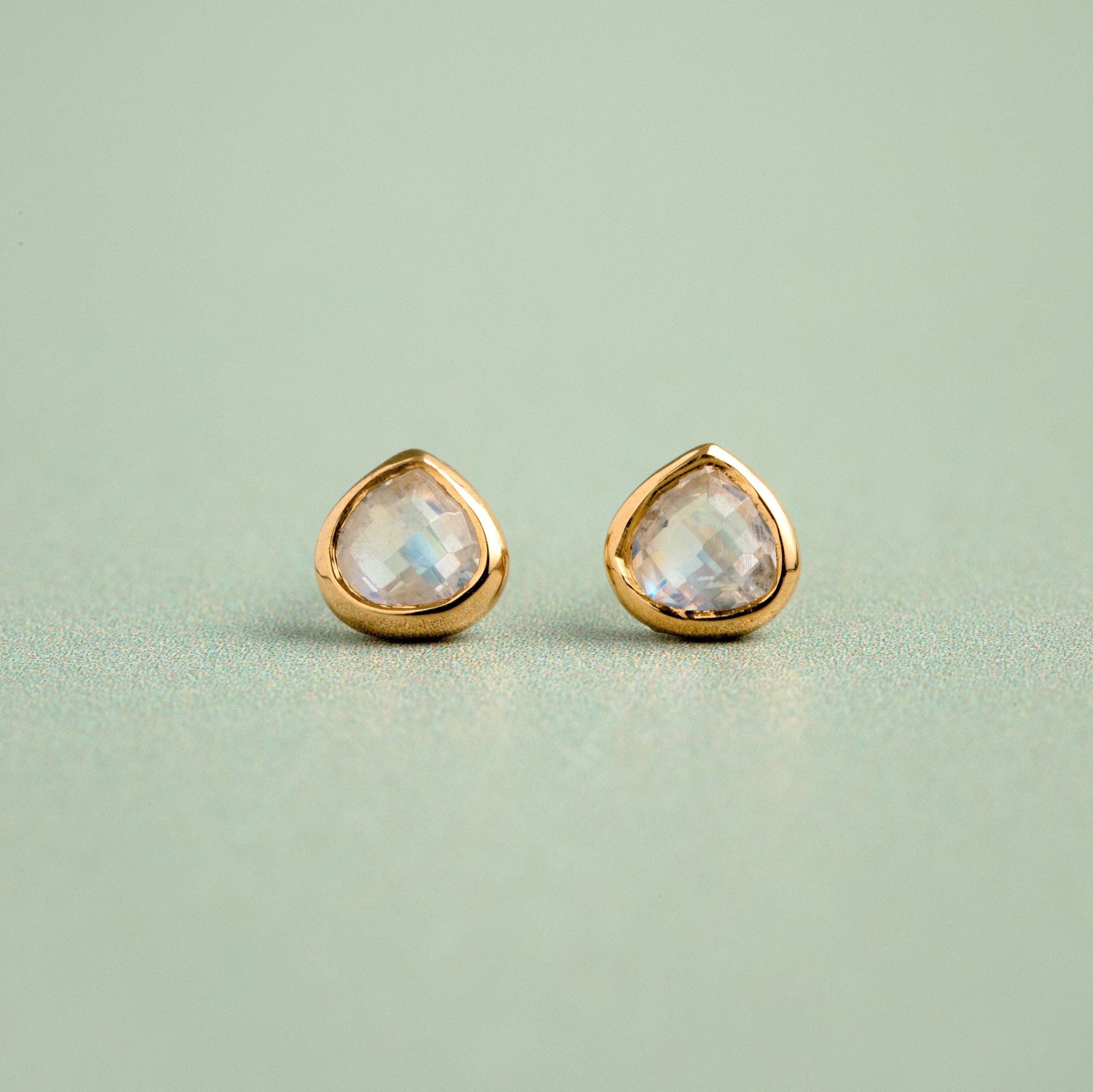 LUXE Moonstone Semi-Precious Stud Earrings - Image 3