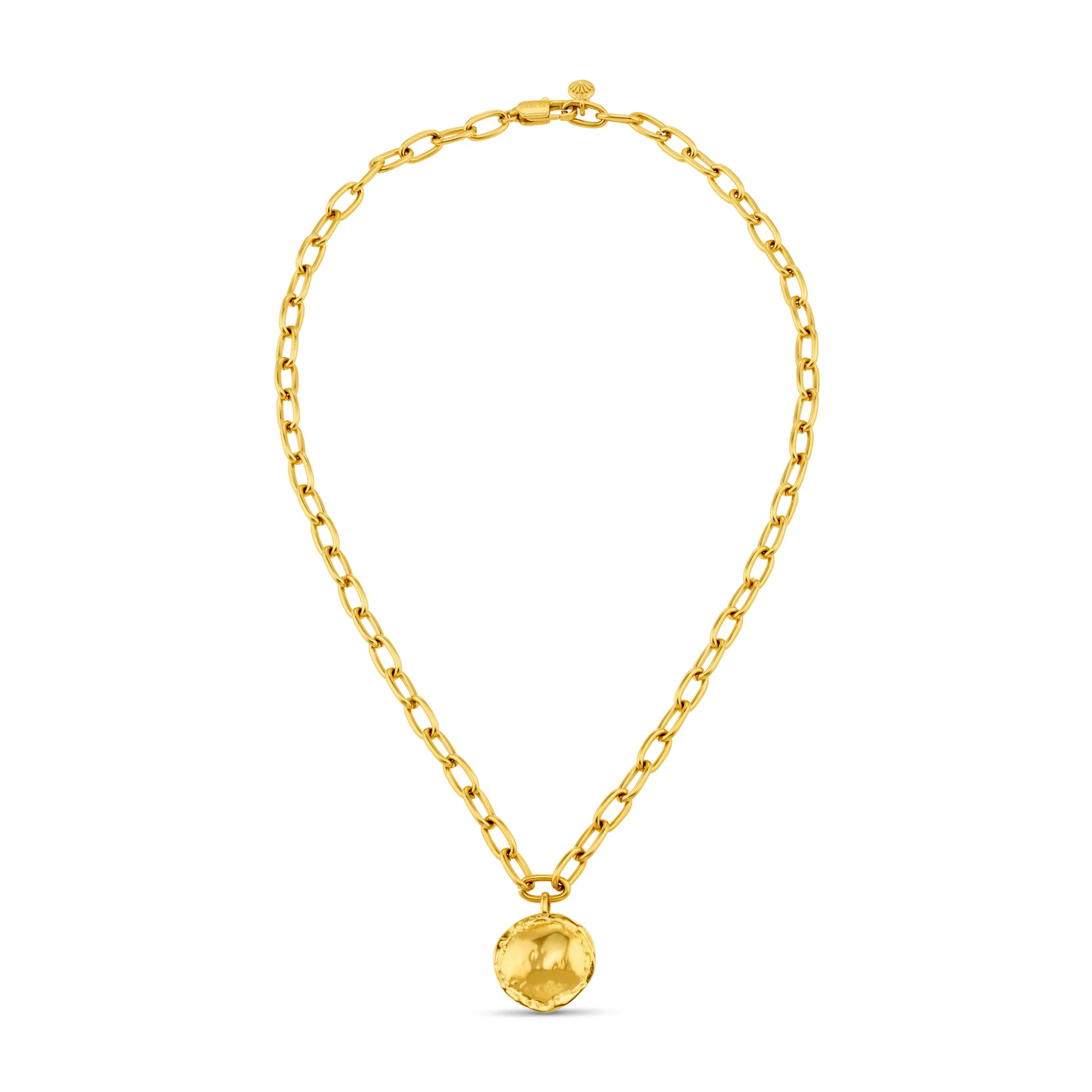 LUXE Oval Link & Molten Coin Necklace - Image 4