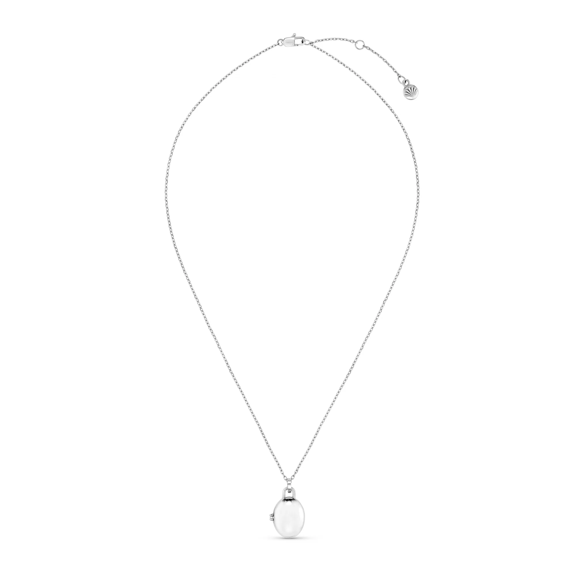 LUXE Oval Locket Necklace - Silver - Image 2