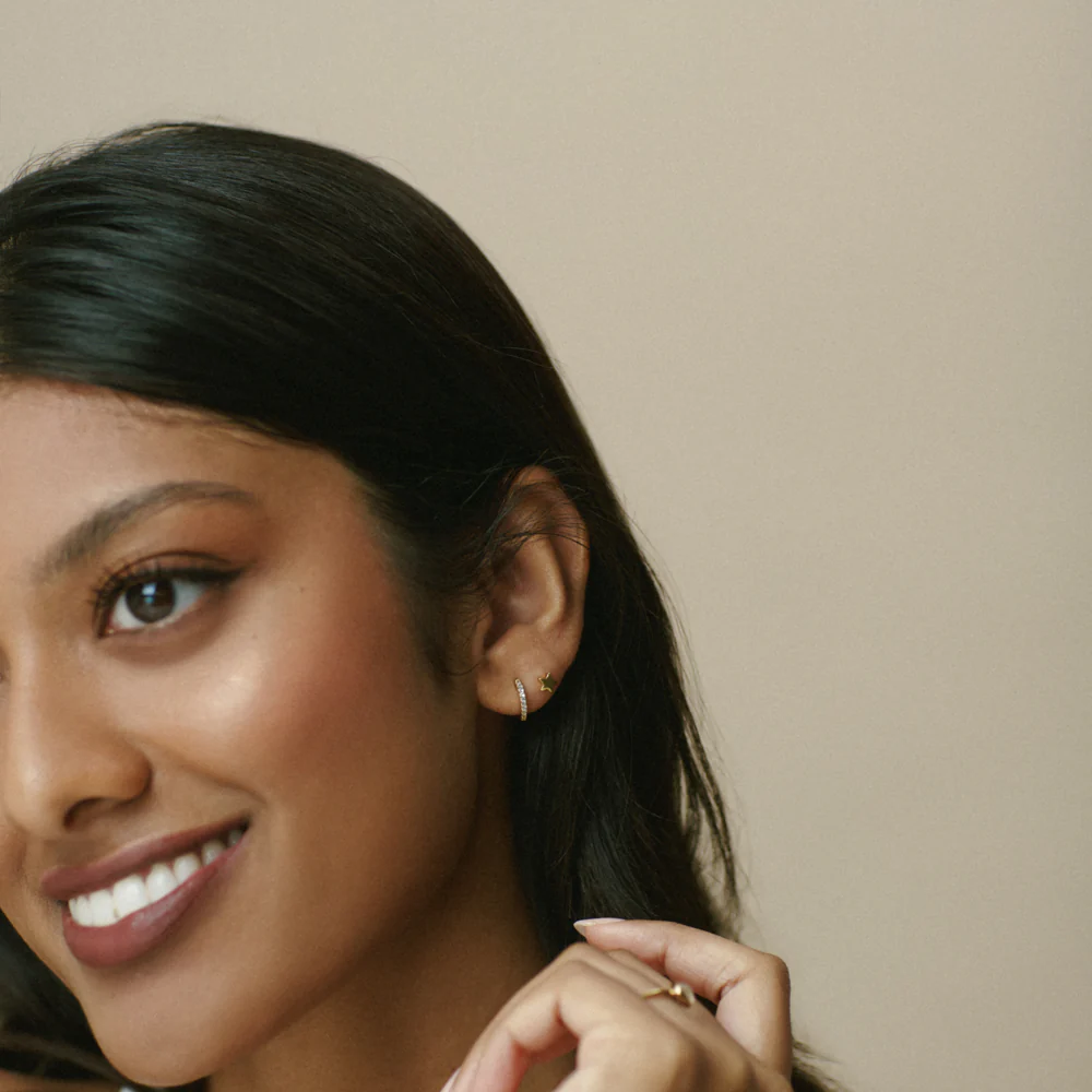 LUXE Pavé Micro Hoop Earrings - Image 2