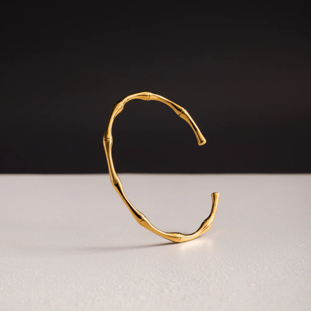 LUXE Polished Bamboo Open Bangle - Image 3