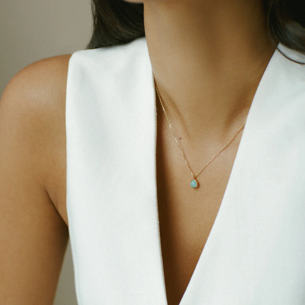 LUXE Semi-Precious Blue Amazonite Necklace - Image 2