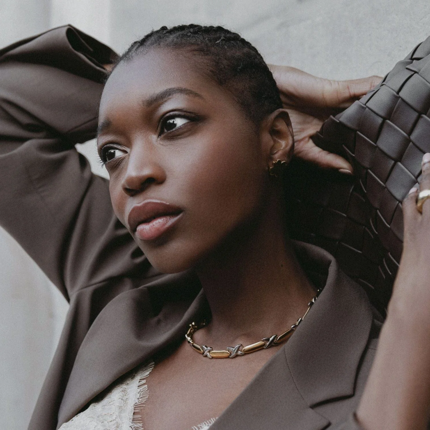 LUXE Statement Mixed Plate Cross Necklace - Image 3