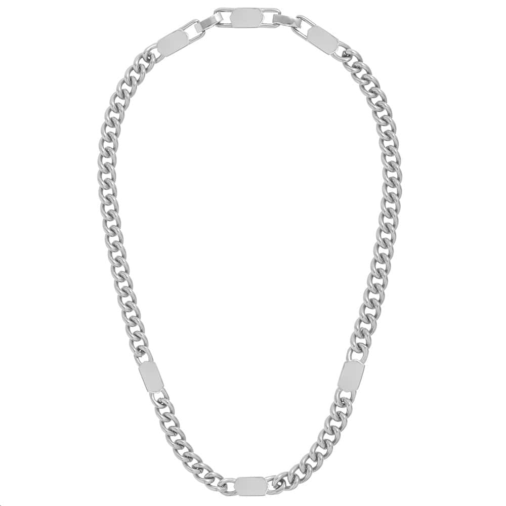 LUXE Stationed Tag Necklace - Silver - Image 2