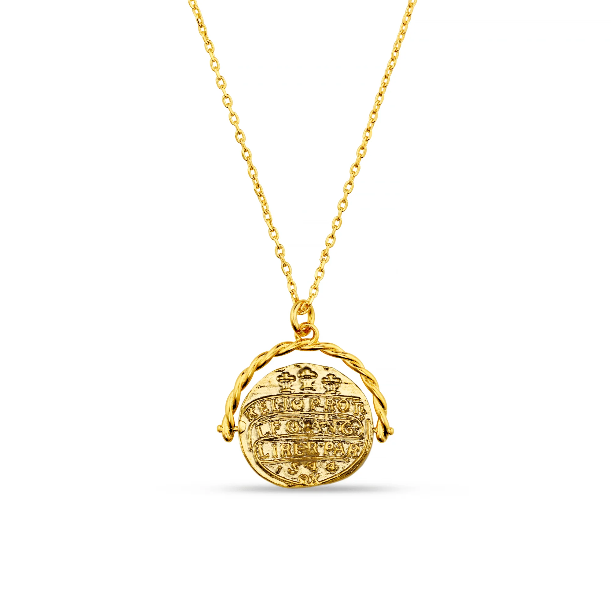 Coin Spinner Necklace - Gold - Image 6