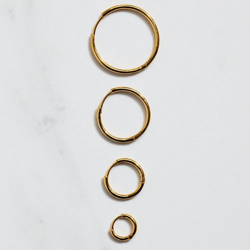 Mini Micro Hoop Earrings - Gold - Image 4
