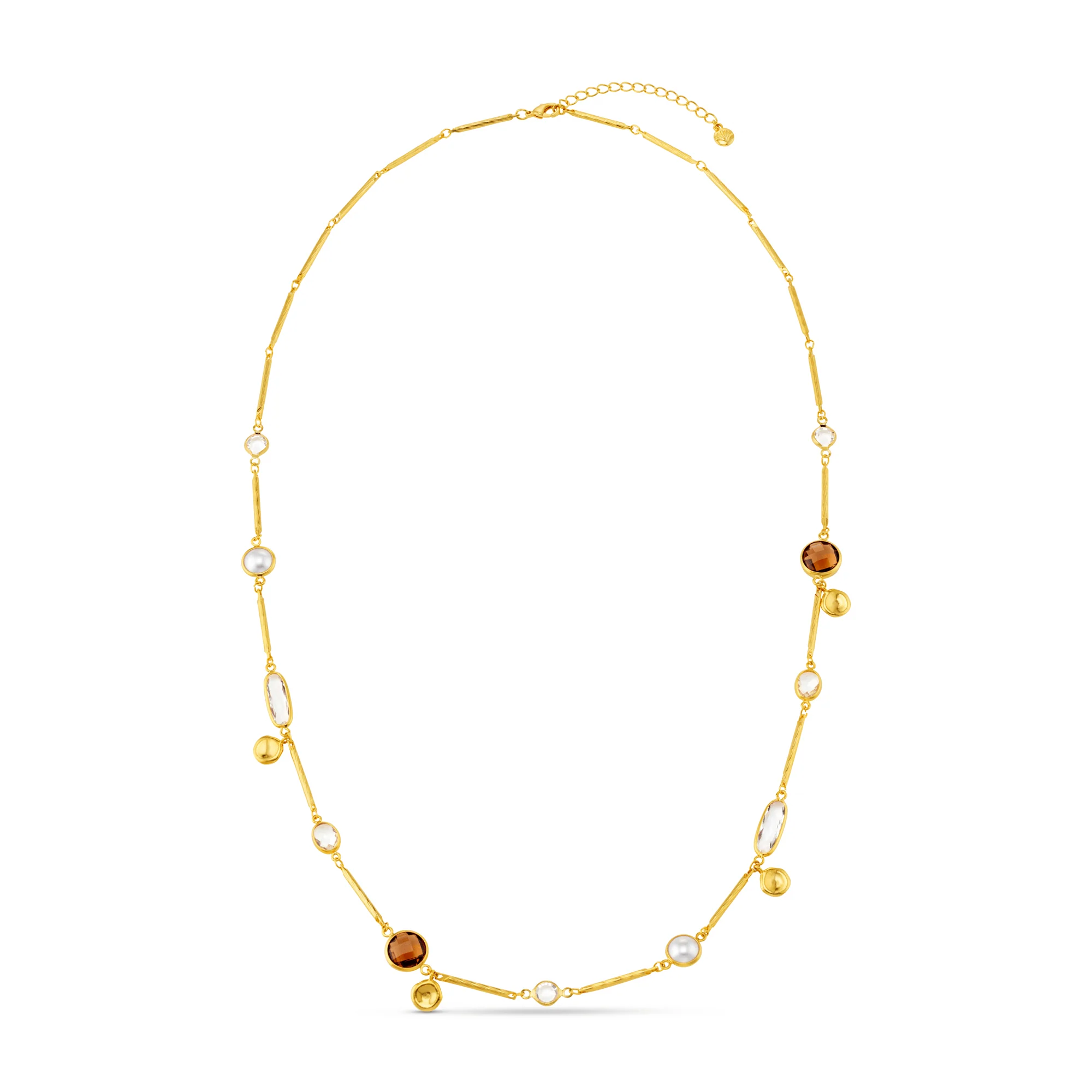 Mixed Bead & Coin Long Link Necklace - Image 3