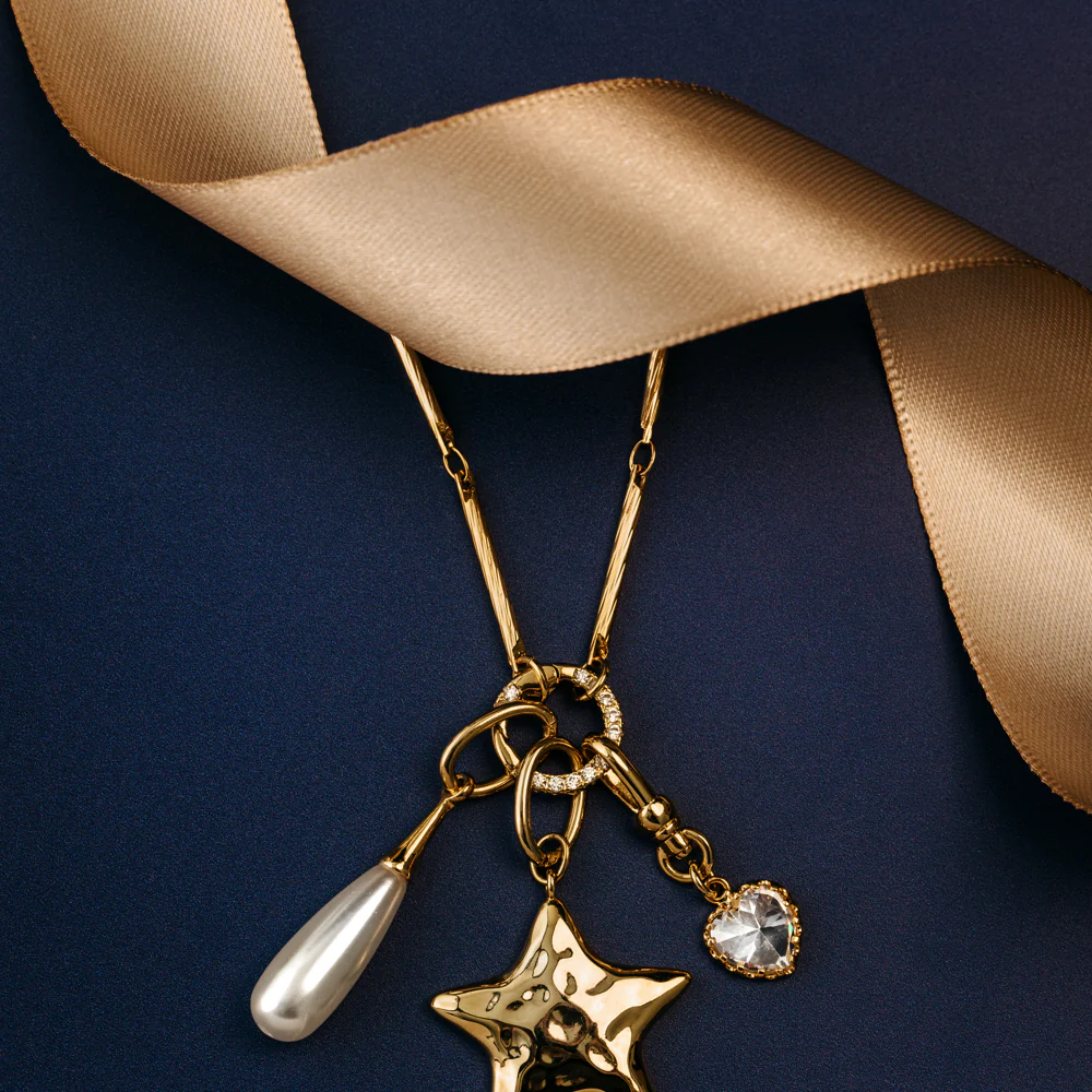 Mixed Charm Long Cluster Necklace - Image 3