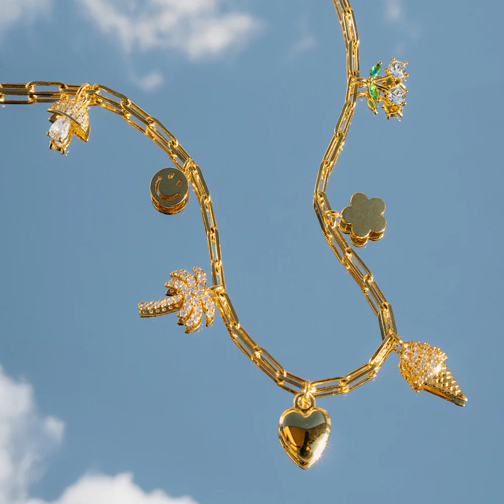 Mixed Eclectic Pavé Charm Necklace - Image 5