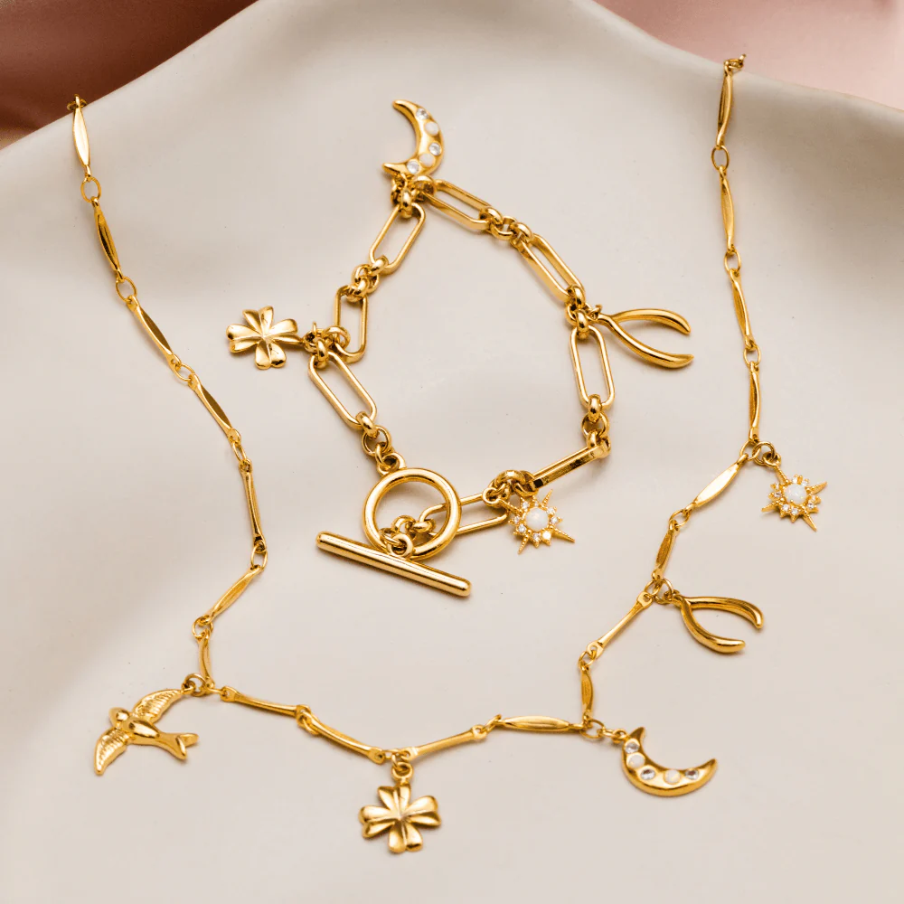 Mixed Lucky Charm T-Bar Bracelet - Image 3