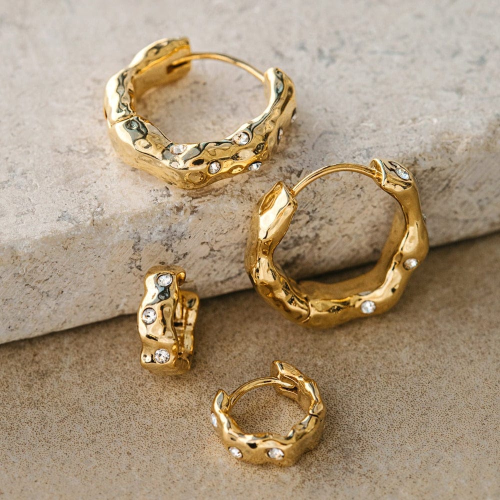 Molten Huggie Hoop Earrings Made With Swarovski® Crystals - Image 3