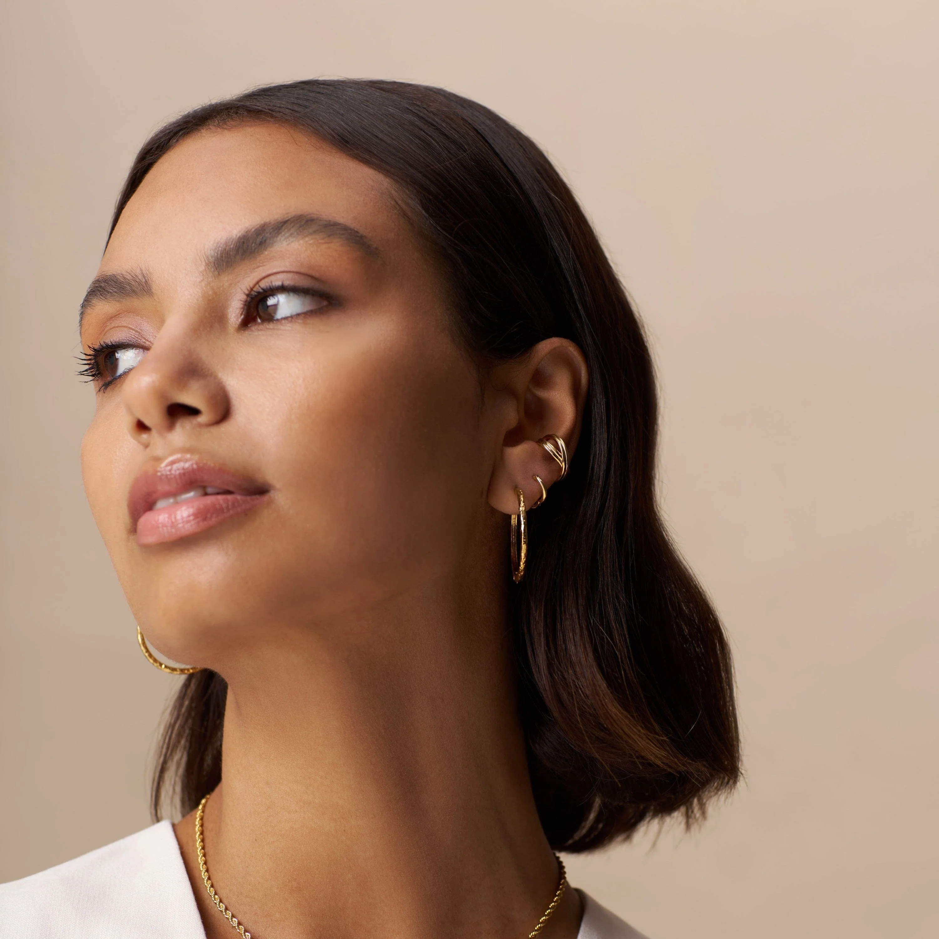 Molten Mid-Sized Hoop Earrings - Image 2