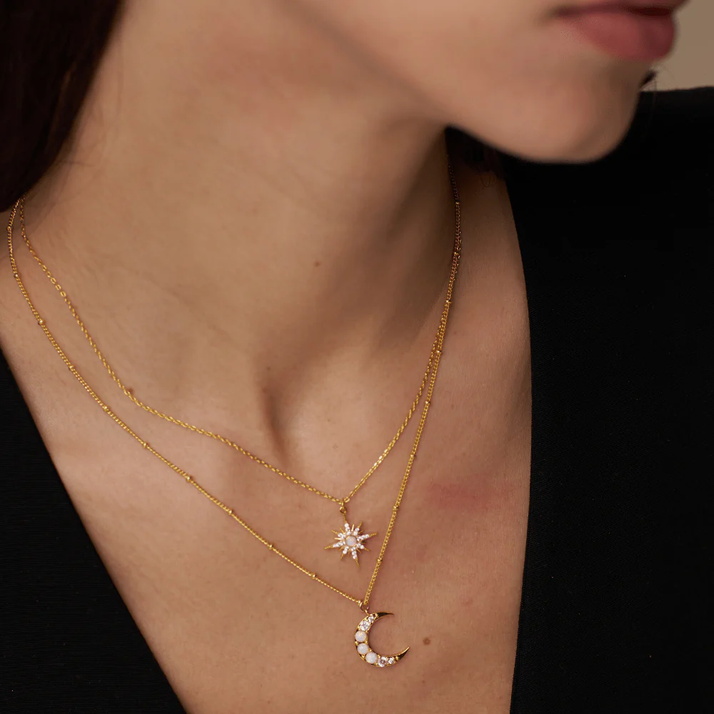 Opal Starburst Charm Necklace - Image 3