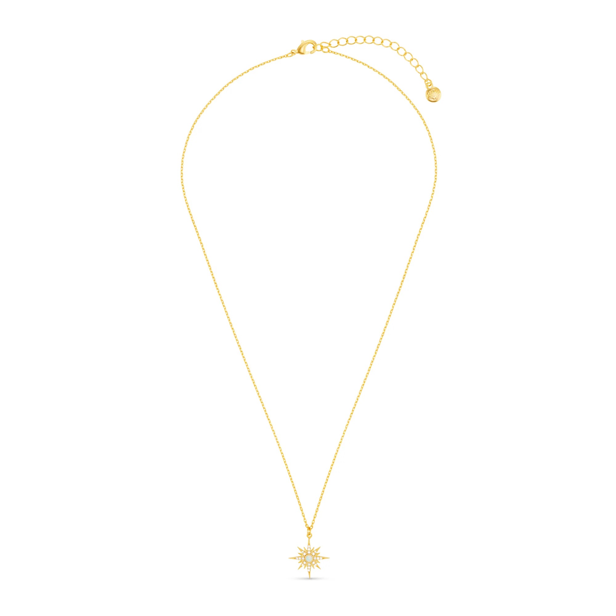 Opal Starburst Charm Necklace - Image 4