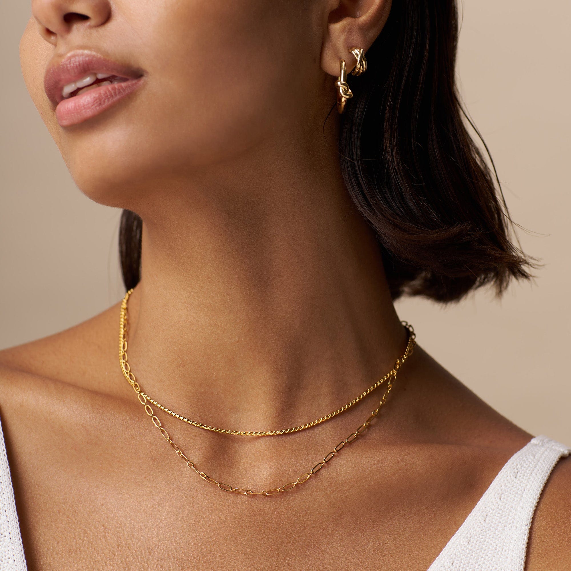 Open Link Chain 2-Row Necklace - Image 2