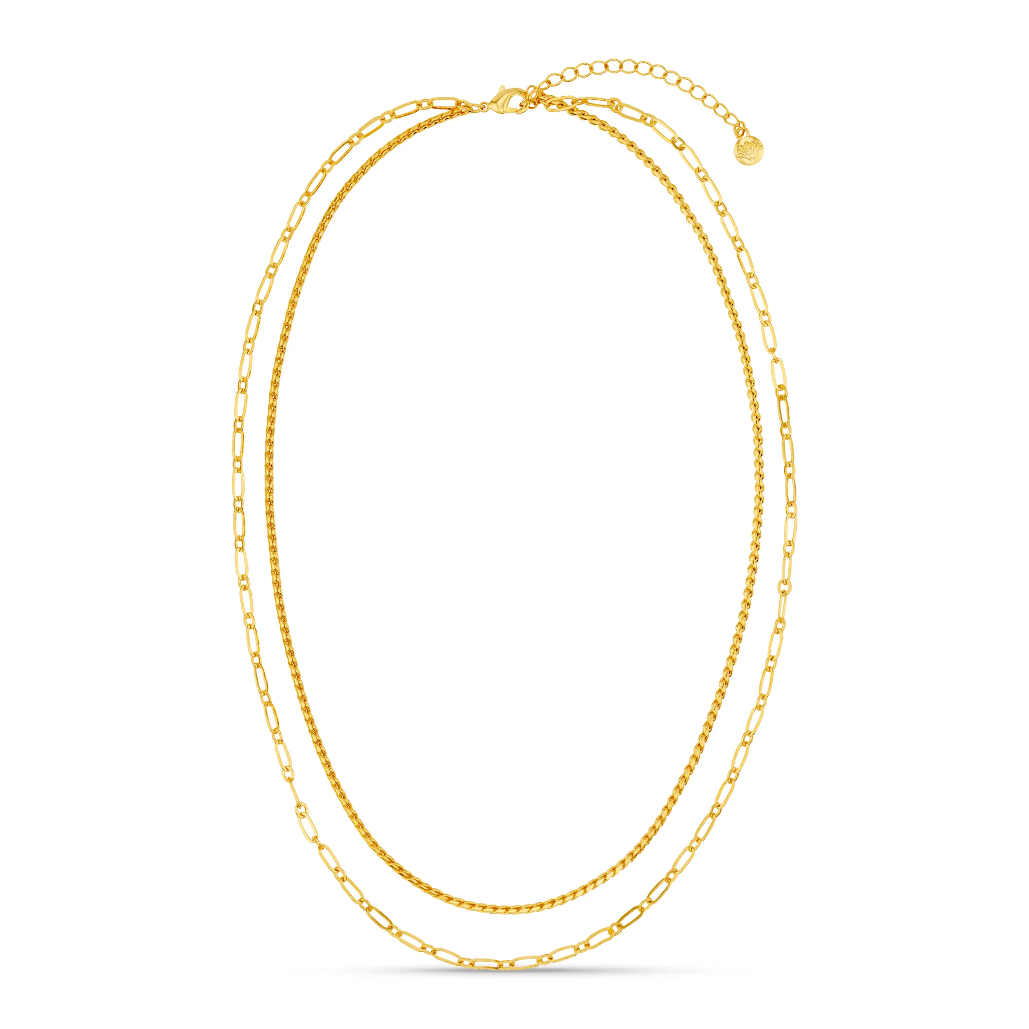 Open Link Chain 2-Row Necklace - Image 3