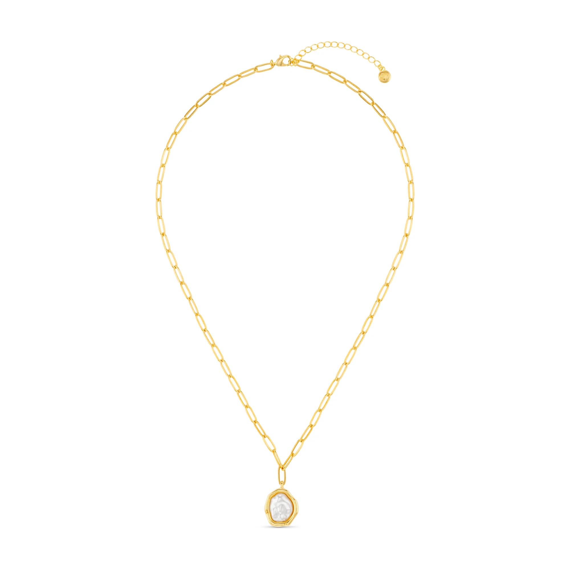 Organic Molten Pearl Pendant Necklace - Image 3
