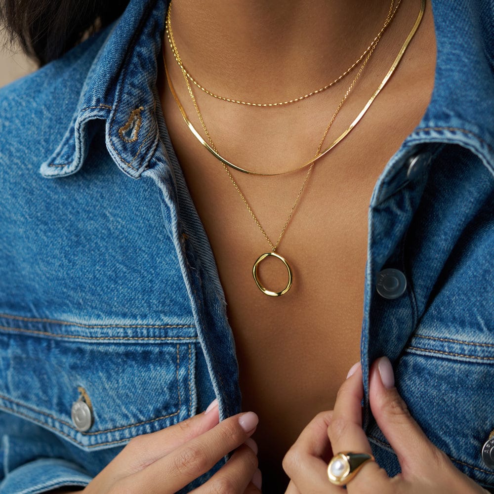 Organic Open Circle Three Row Necklace - Image 2