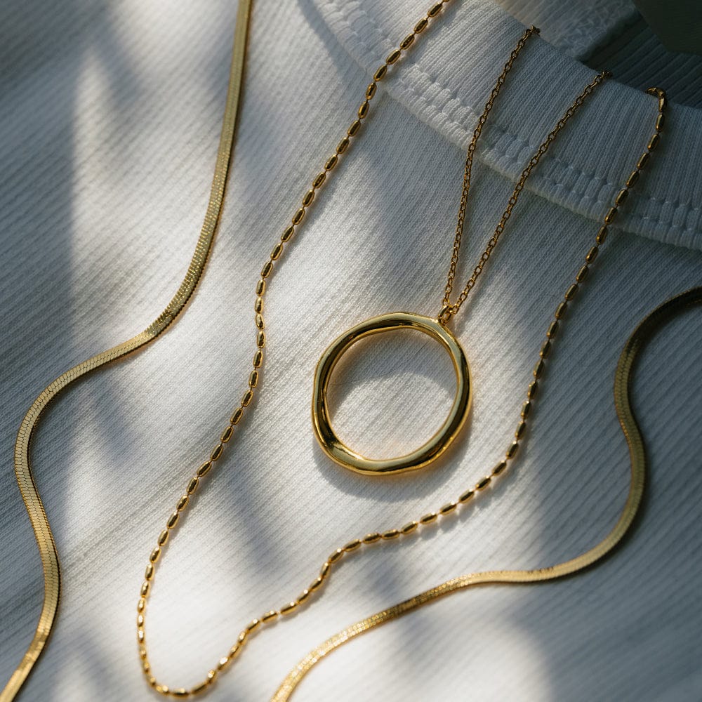 Organic Open Circle Three Row Necklace - Image 3