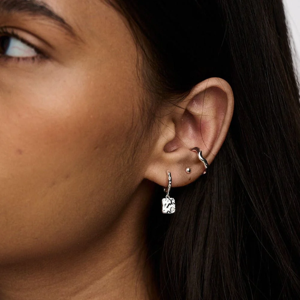 Organic Wave Ear Cuff - Silver - Image 2