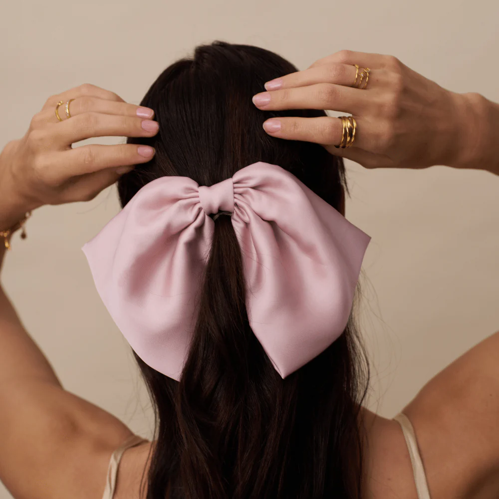 Oversized Bow Barrette - Pink - Image 2