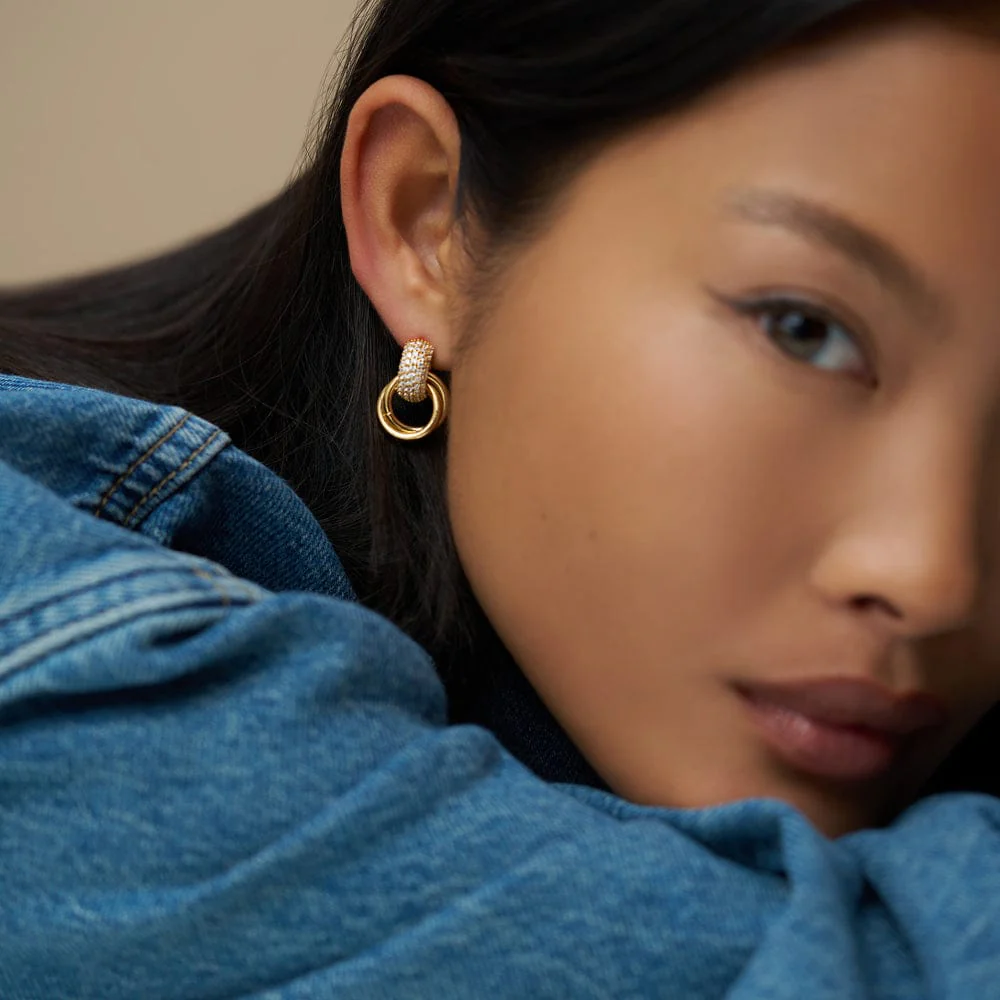 Pavé Interlocking Earrings - Image 2