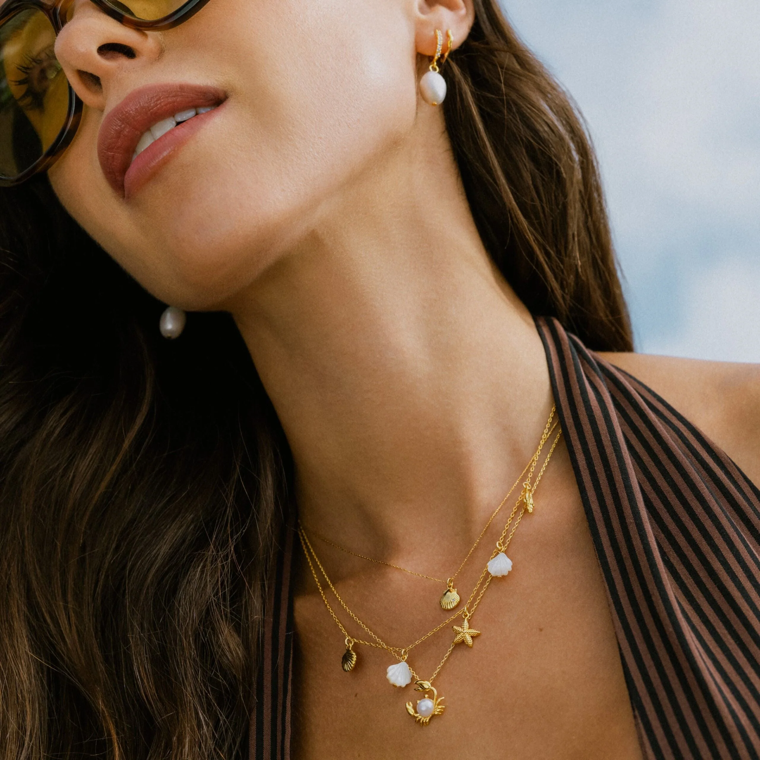 Pearl Crab Charm Necklace - Image 3
