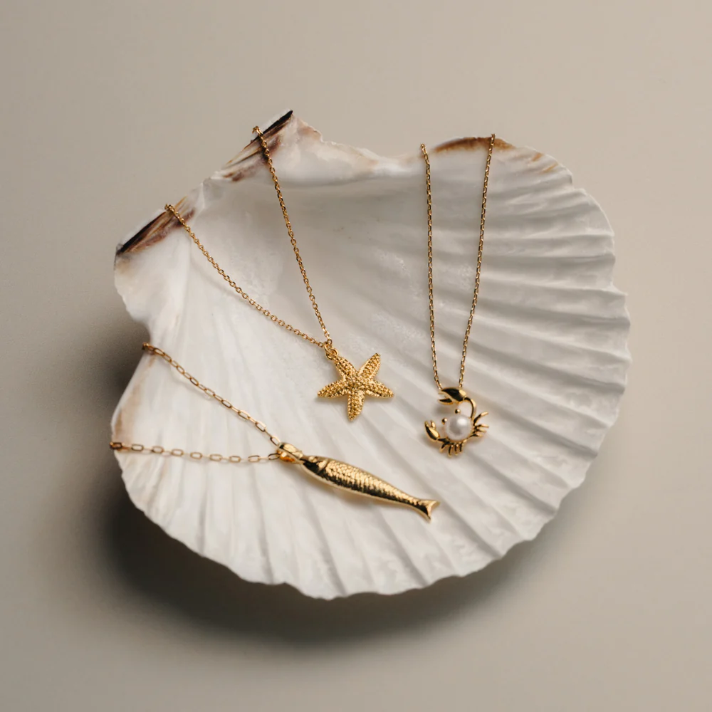 Pearl Crab Charm Necklace - Image 4