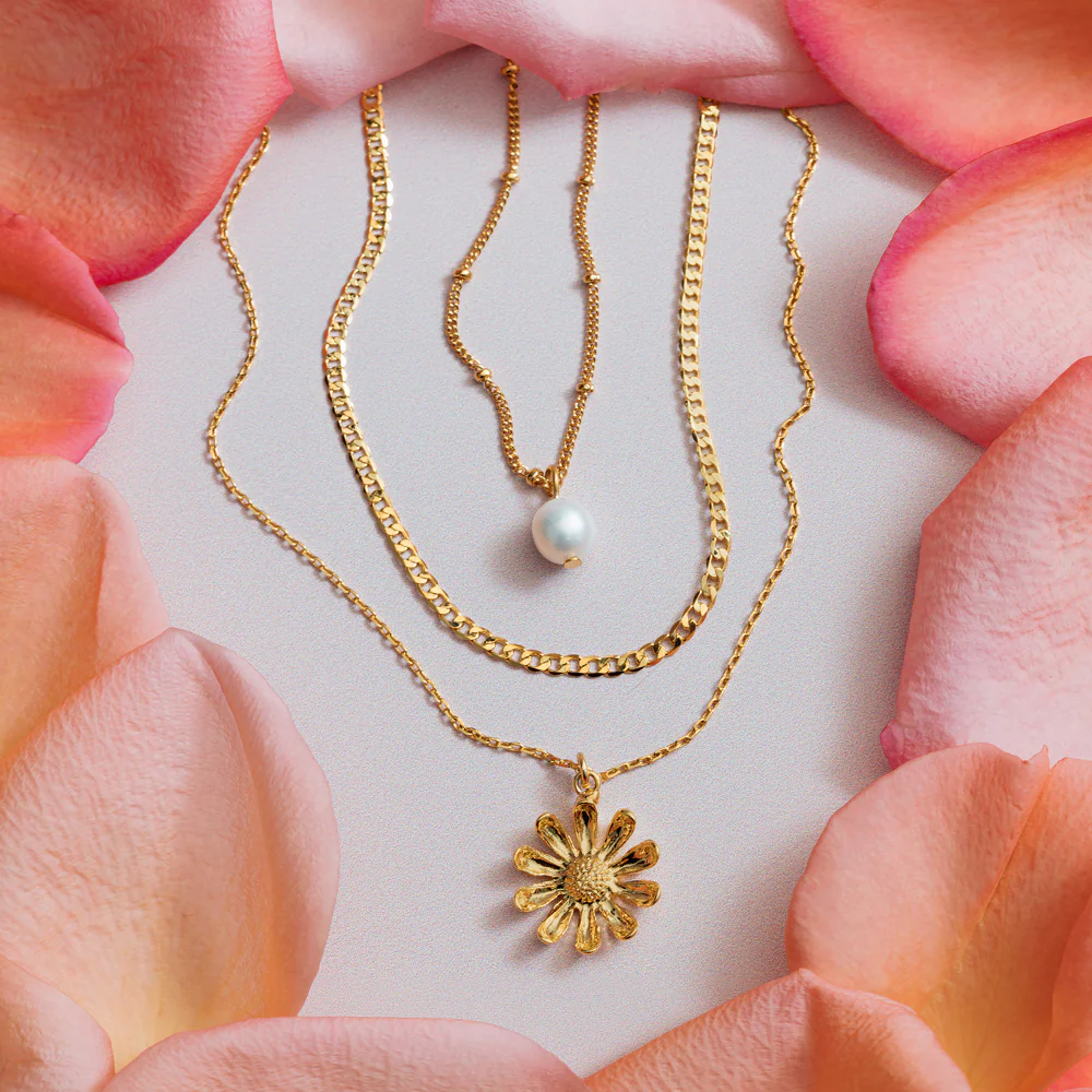 Pearl & Daisy 3-Row Necklace - Image 5