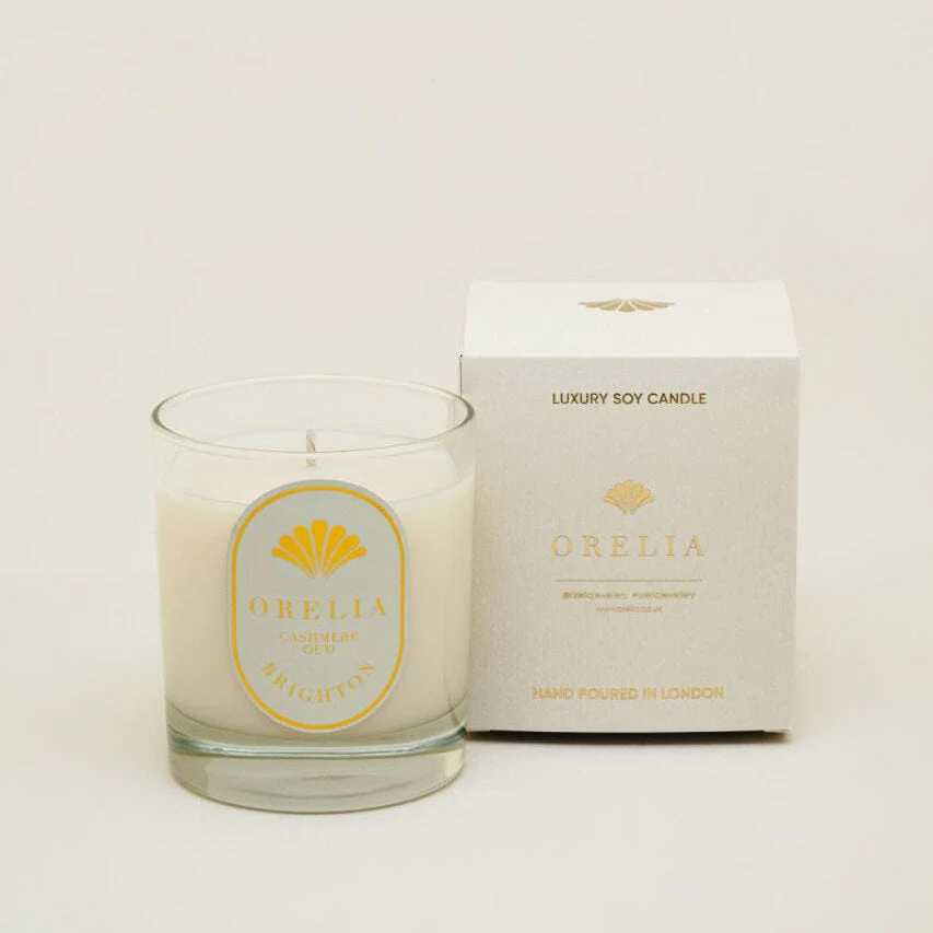 Pearl Drop Pavé Huggie Hoop Earrings & Candle Gift Box - Image 4
