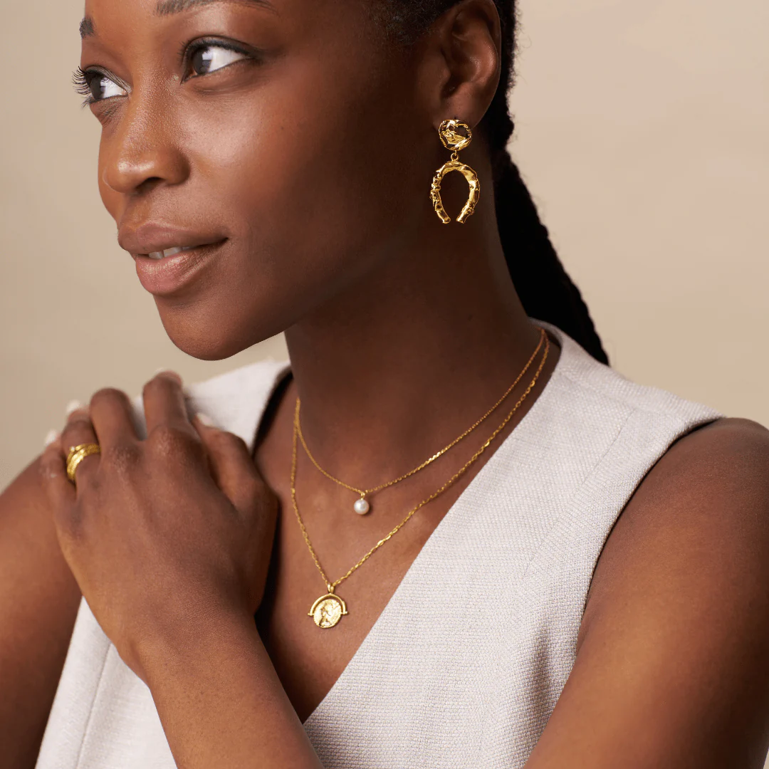 Pearl & Medallion 2-Row Necklace - Image 2