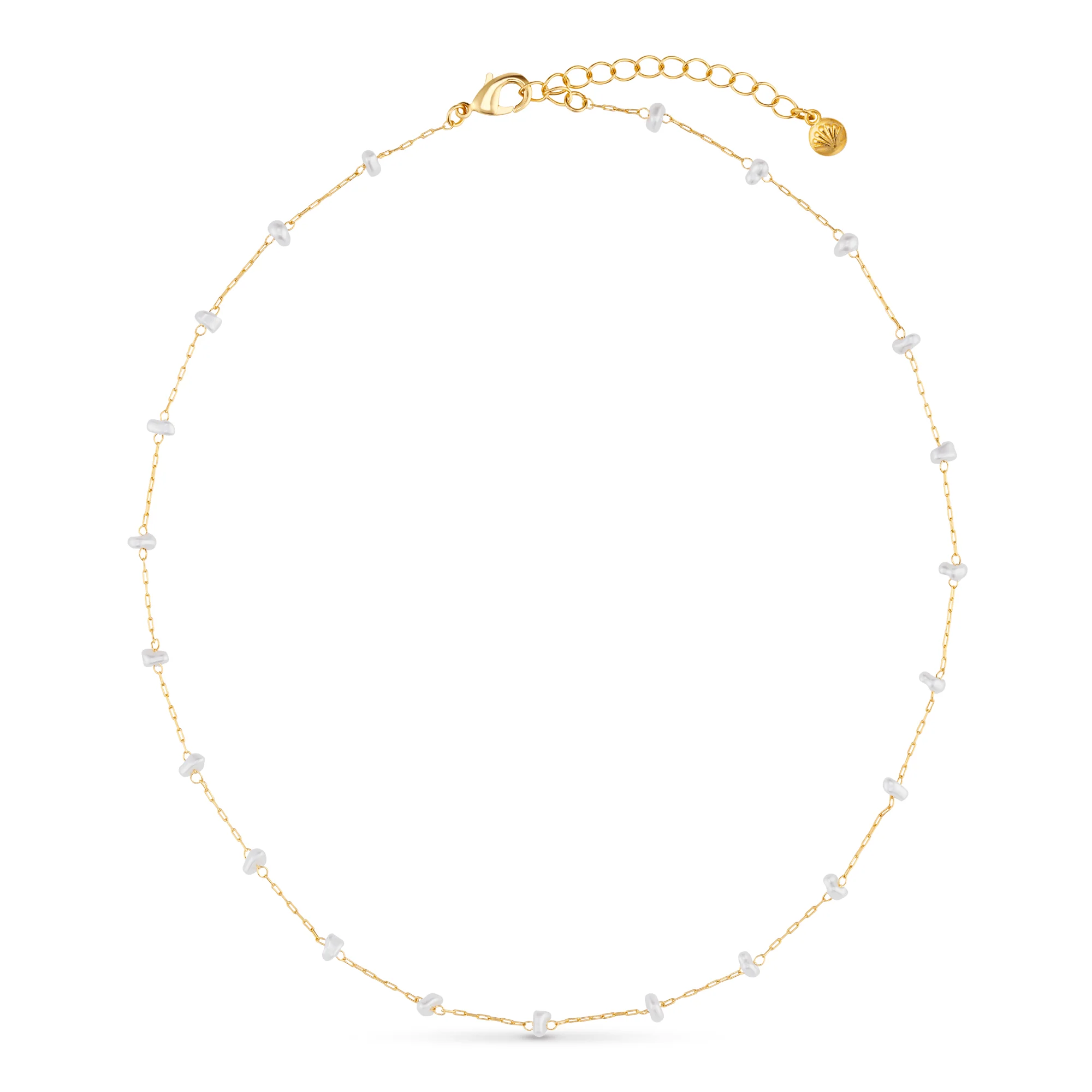 Pearl Stationed Chain Necklace - Image 7