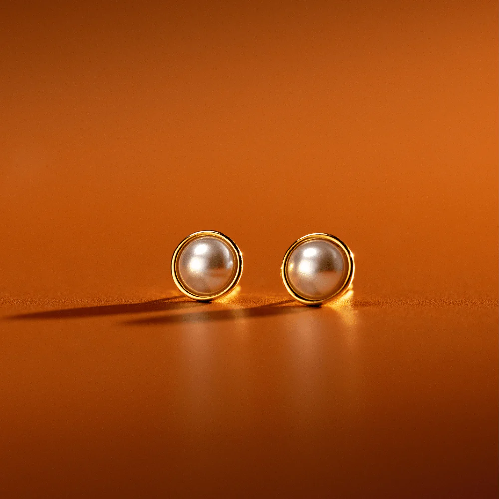 Pearl Stud Earrings - Image 3