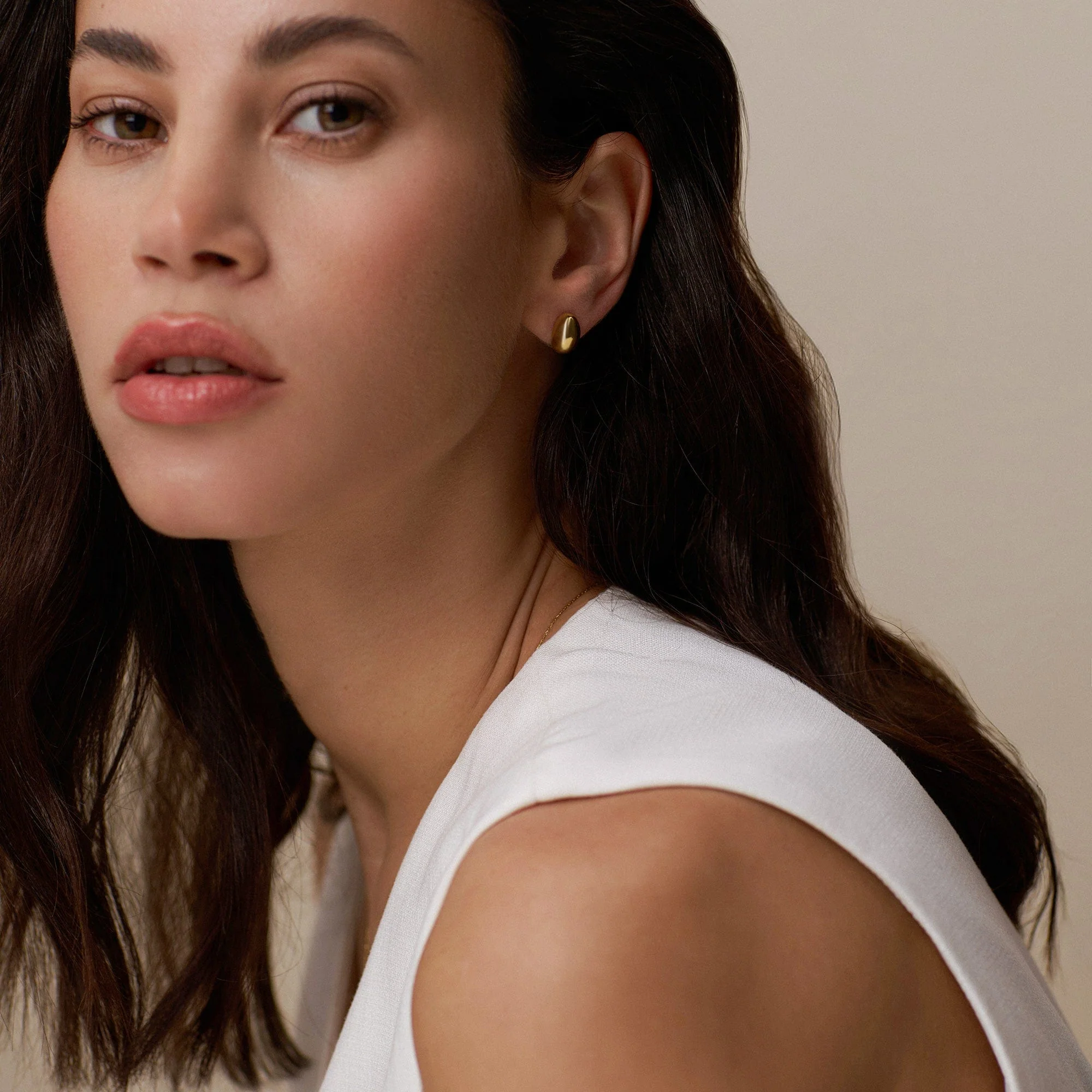 Polished Domed Mini Stud Earrings - Image 2