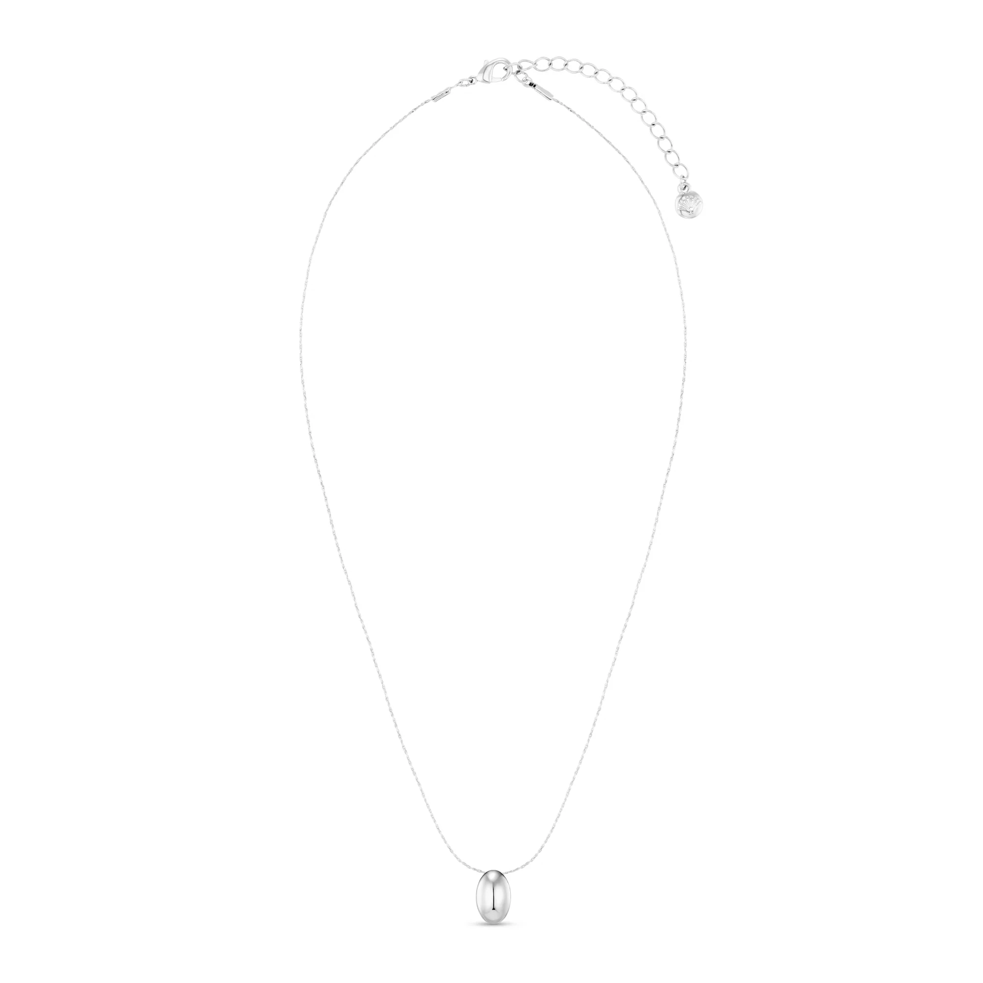 Polished Drop Chain Necklace - Silver - Image 3