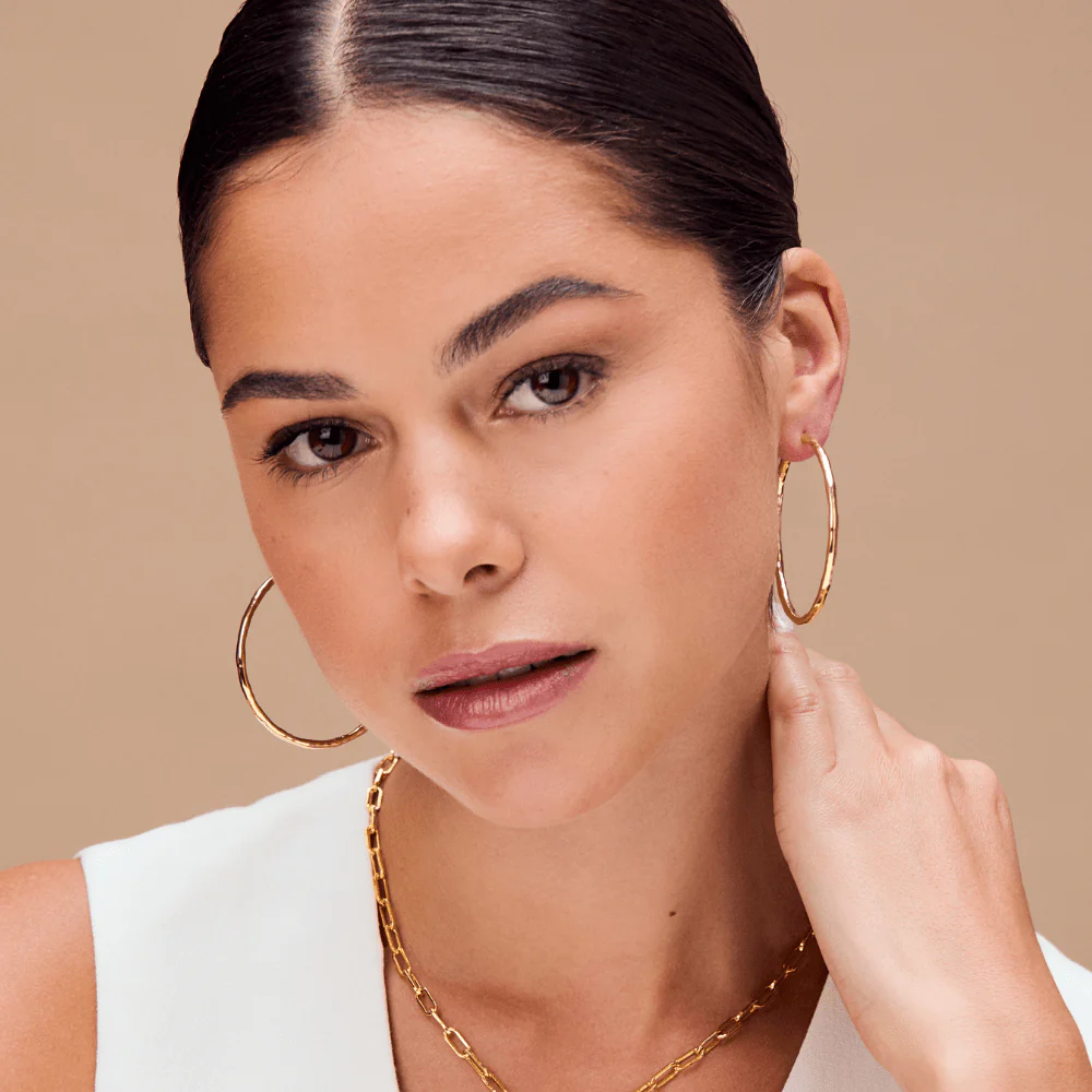 Polished Molten Large Hoop Earrings - Image 3