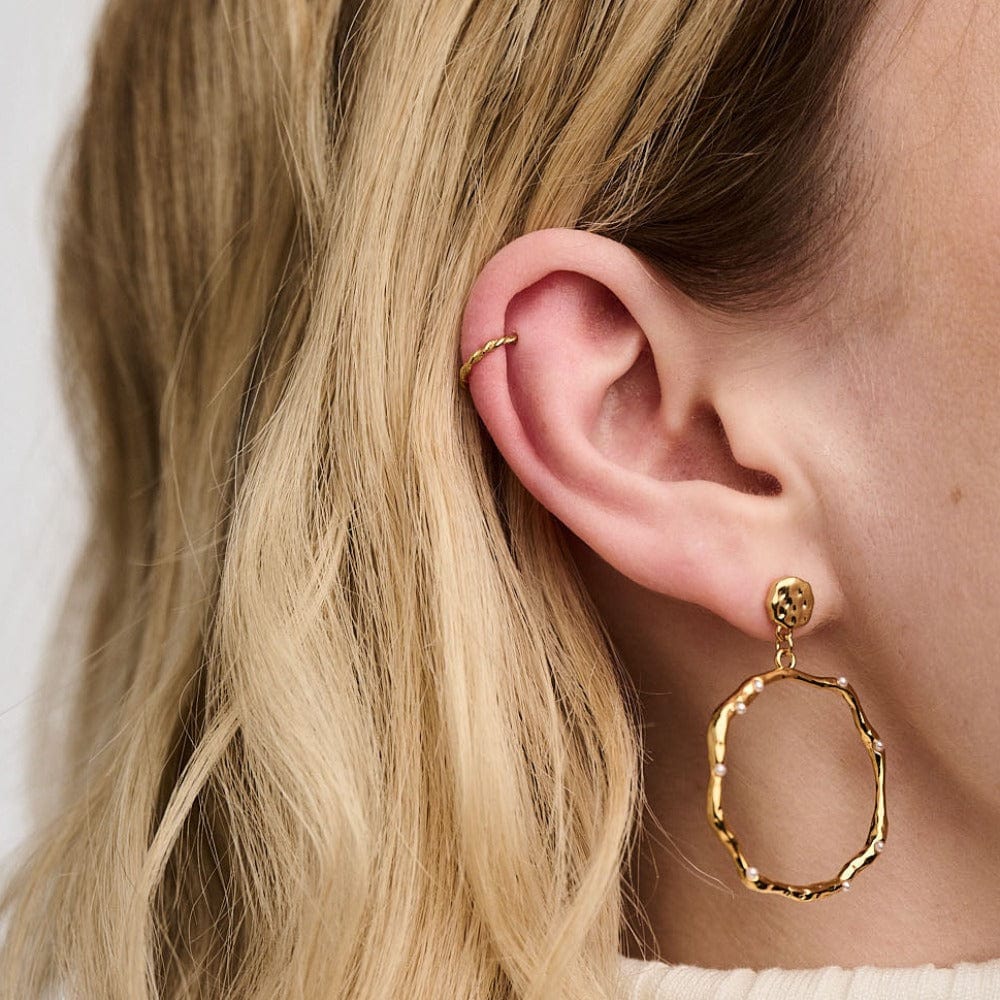 Rope Twist Clicker Hoop 8mm - Gold - Image 3