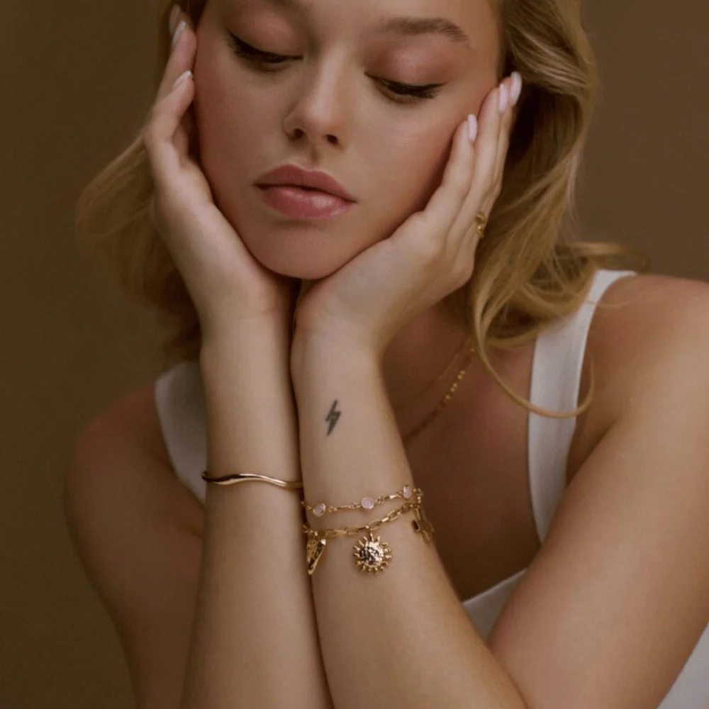 Rose Water Opal & Link Chain Bracelet - Image 2