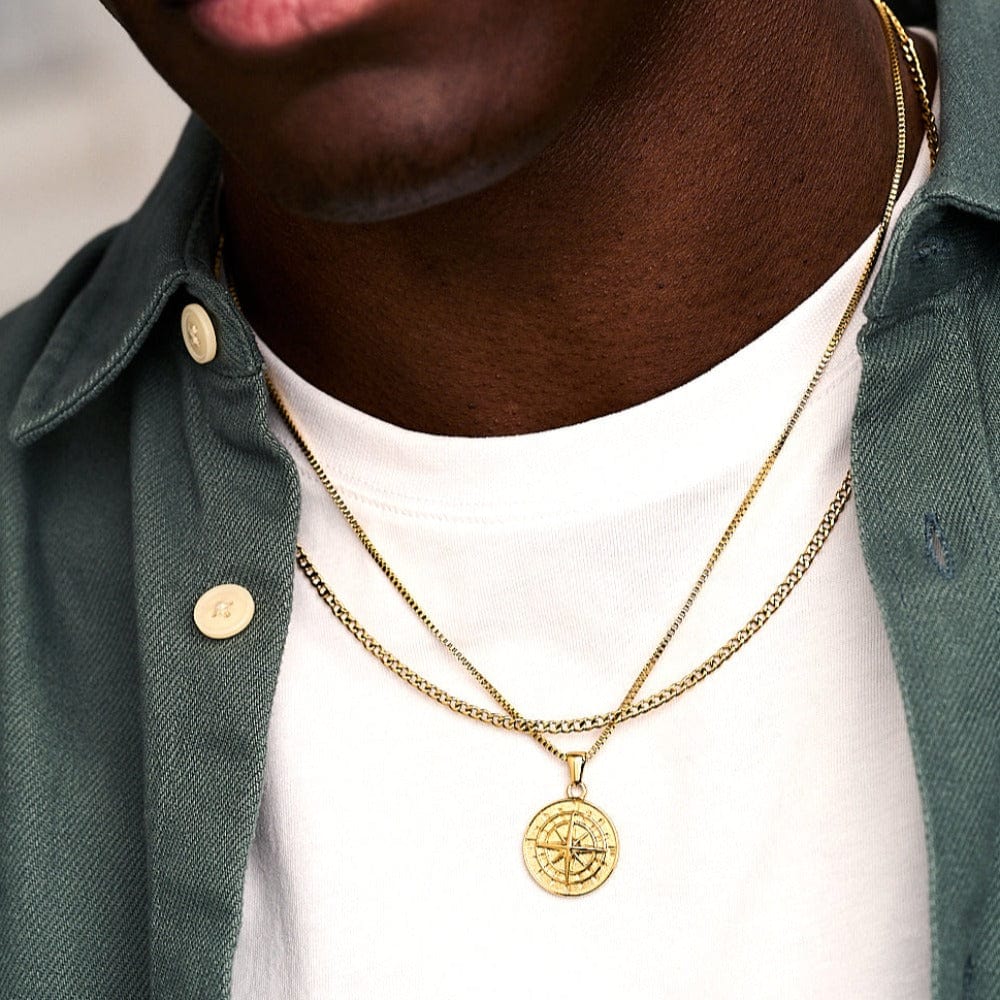 Round Box Chain Necklace - Gold - Image 2