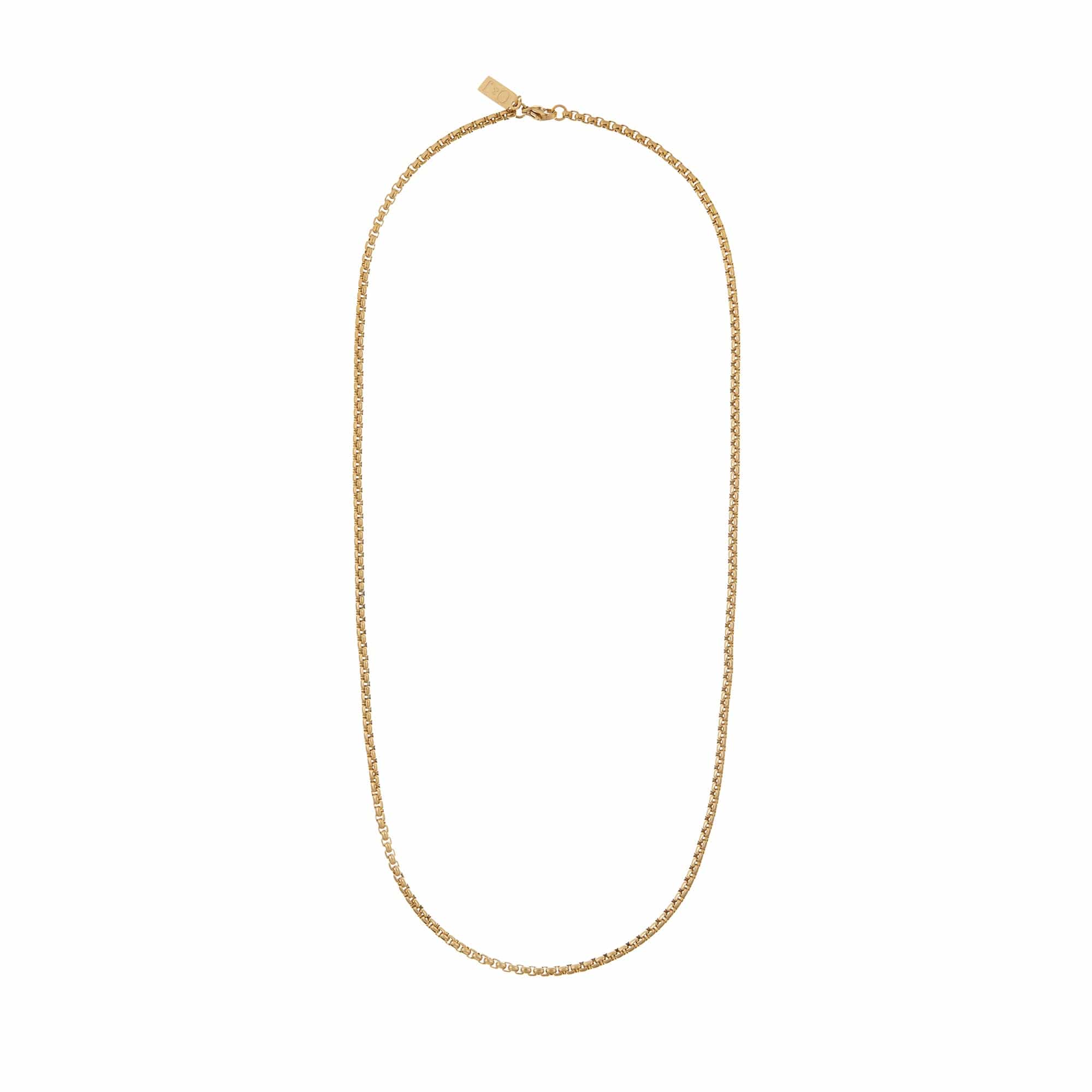 Round Box Chain Necklace - Gold - Image 5