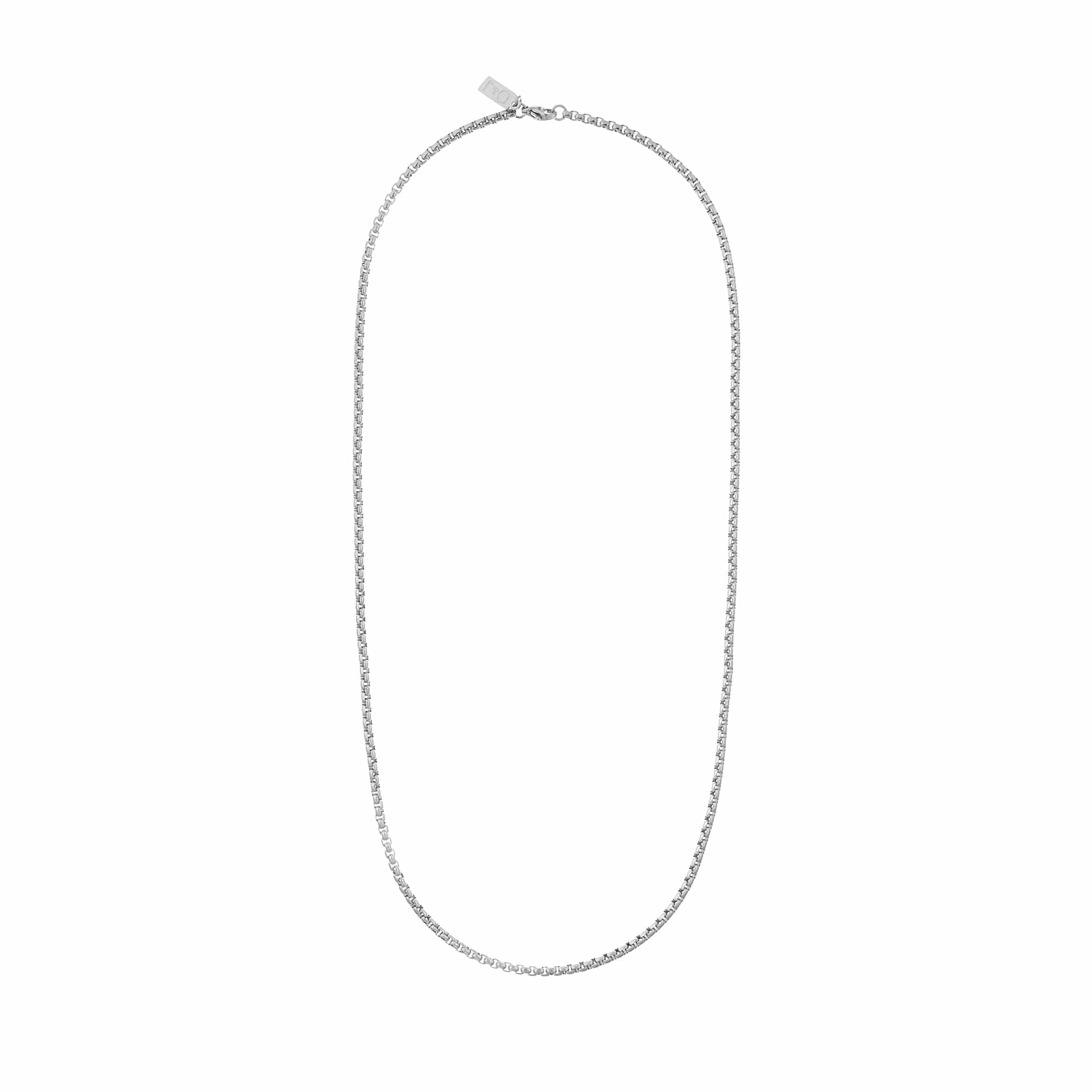 Round Box Chain Necklace - Silver - Image 5