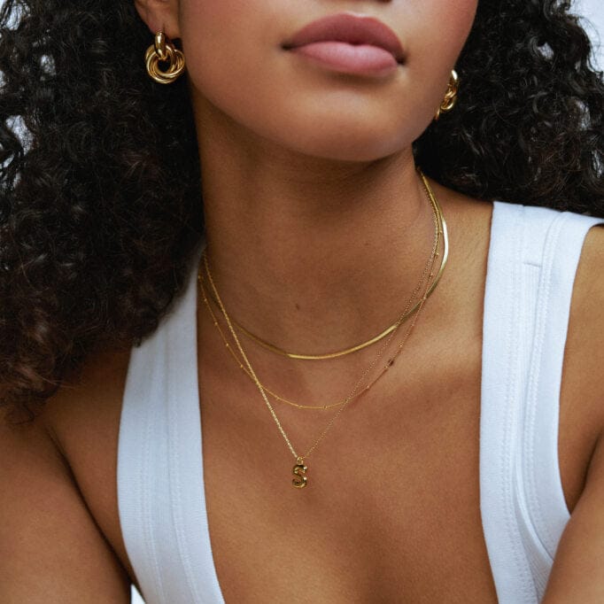S Bubble Initial Necklace - Image 4